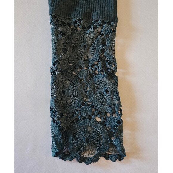 Kancystore Green Henley Top Lace Sleeves L NWT - Picture 3 of 6